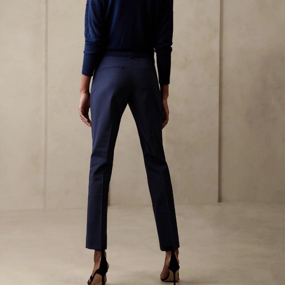 Banana Republic Ryan Slim Wool-Blend Pant size 0P Navy Blue - Picture 4 of 5